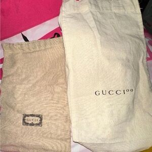 Gucci Cream and Tan Dust Bags